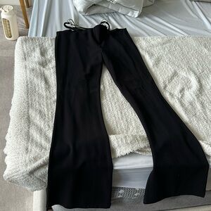 Miaou black flare pants with adjustable hip cutout